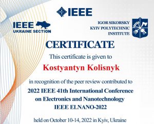 2022 IEEE 41st International Conference on Electronics and Nanotechnology