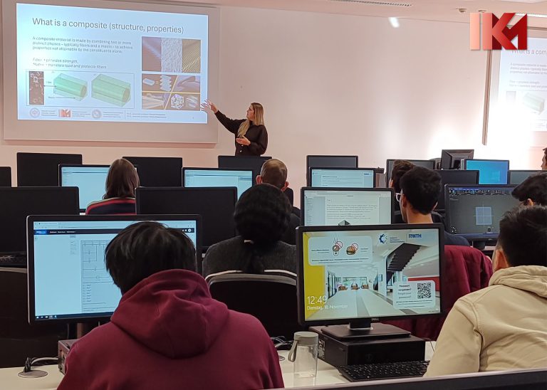Потопальська К. веде мотиваційну лекціу про композитні матеріали у RWTH