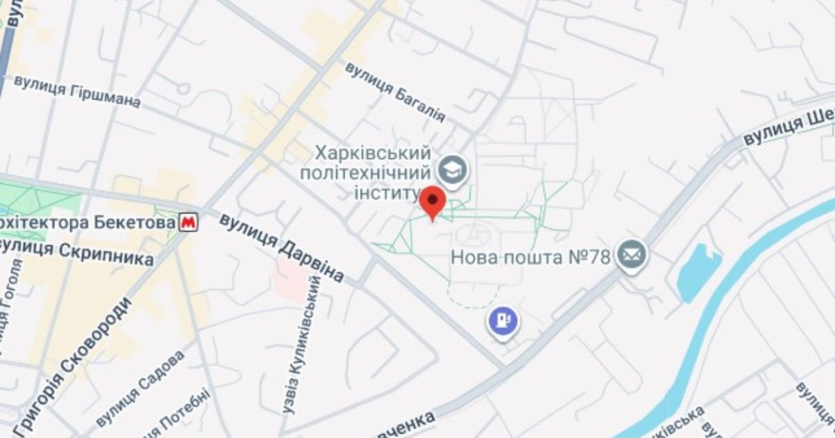 Карта розташування кафедри КМАД